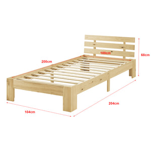 Cadre de Lit Design Nivala à Sommier à Lattes Lit Stylé en Pin et Bois Stratifié [en.casa]