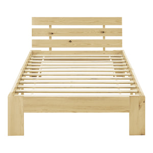 Cadre de Lit Design Nivala à Sommier à Lattes Lit Stylé en Pin et Bois Stratifié [en.casa]