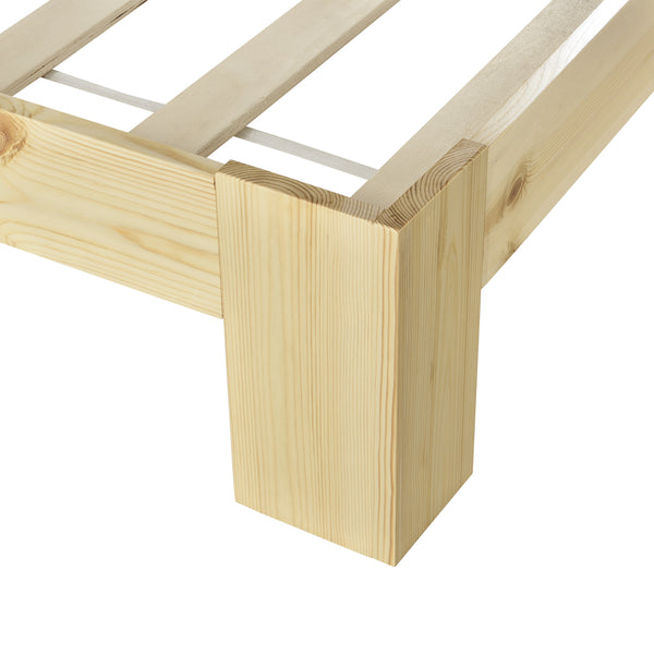 Cadre de Lit Design Nivala à Sommier à Lattes Lit Stylé en Pin et Bois Stratifié [en.casa]