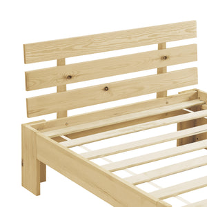 Cadre de Lit Design Nivala à Sommier à Lattes Lit Stylé en Pin et Bois Stratifié [en.casa]