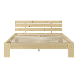 Cadre de Lit Design Nivala à Sommier à Lattes Lit Stylé en Pin et Bois Stratifié [en.casa]