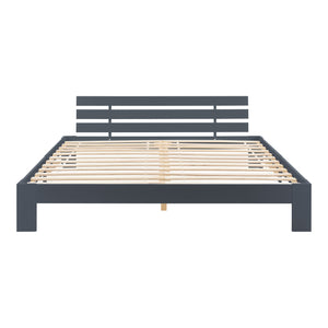 Cadre de Lit Design Nivala à Sommier à Lattes Lit Stylé en Pin et Bois Stratifié [en.casa]
