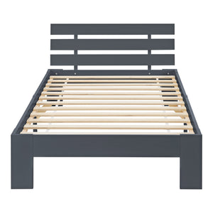 Cadre de Lit Design Nivala à Sommier à Lattes Lit Stylé en Pin et Bois Stratifié [en.casa]
