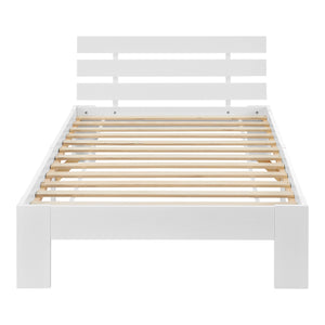 Cadre de Lit Design Nivala à Sommier à Lattes Lit Stylé en Pin et Bois Stratifié [en.casa]