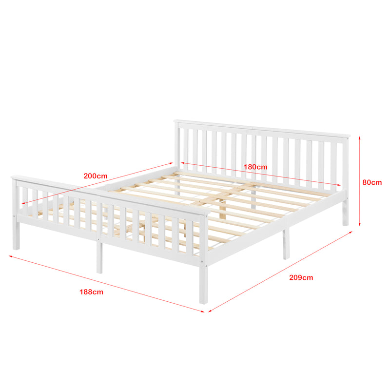 Maatschets Houten bed Breda met bedbodem en matras - verschillende kleuren en maten