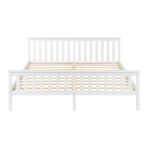 Cadre de Lit Breda en Pin avec Matelas à Mousse à Froid [en.casa]