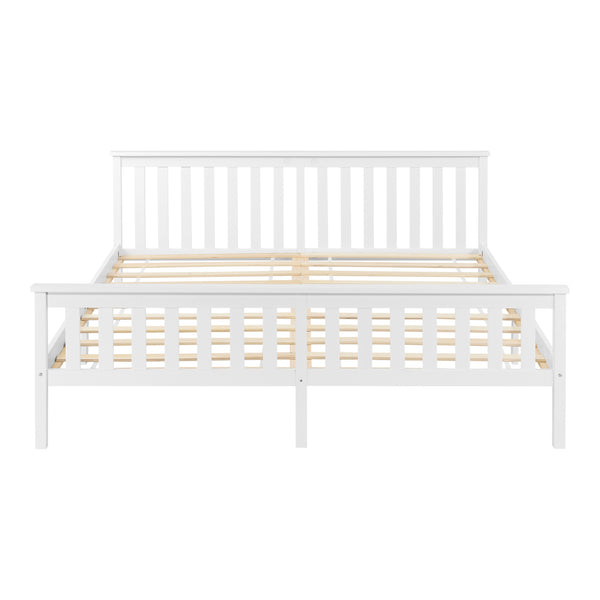 Cadre de Lit Breda en Pin avec Matelas à Mousse à Froid [en.casa]