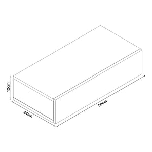 Wandplank met lade 50x24x12cm 2 stuks set - verschillende kleuren