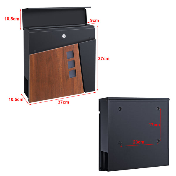 [en.casa] Brievenbus Alfstedt 37x37x10,5 cm - 3 varianten