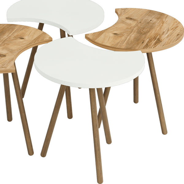 Set de 4 tables basses emboîtables 48 x 77 x 77 cm [en.casa]