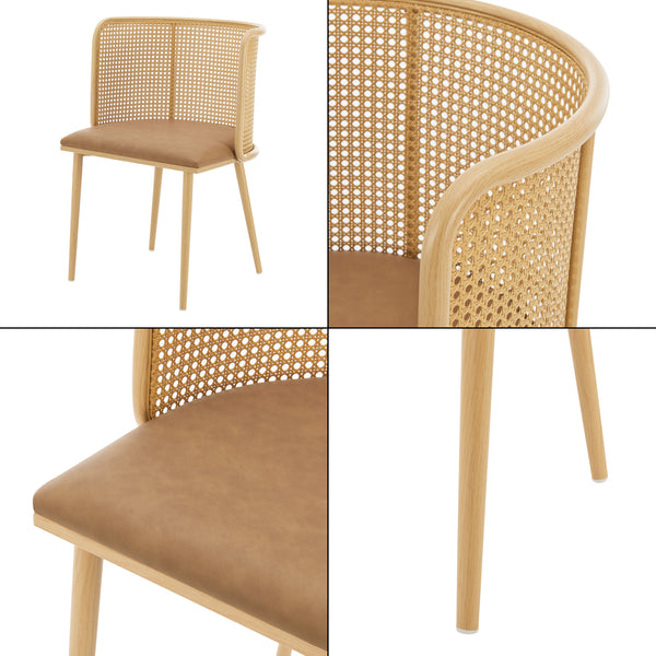 [en.casa] Eetkamerstoel Flen set van 2 75x52x49 cm - 2 varianten