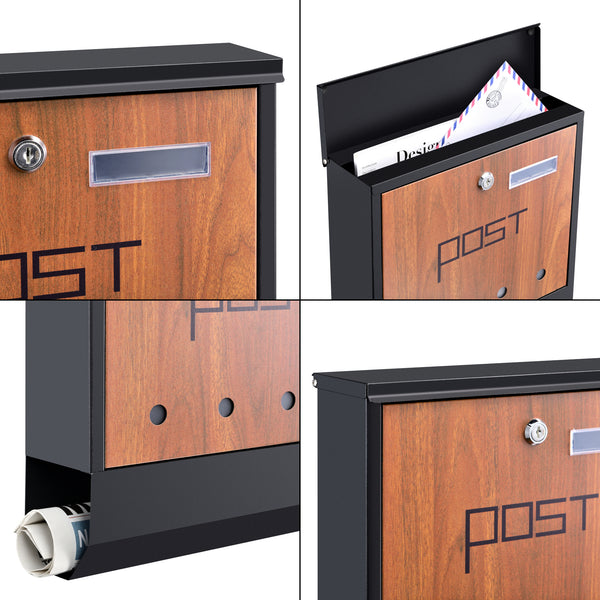 Boîte aux lettres Binau acier galvanisé 33,5 x 30,5 x 9,6 cm [en.casa]