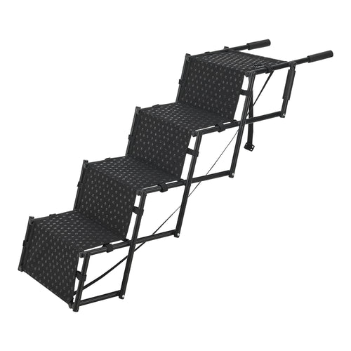 Hundetreppe Colchester 4 - stufig bis 55 kg Metall/Polyester [en.casa] - premiumXL