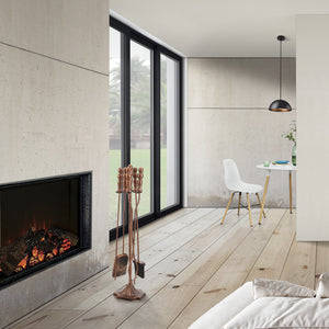 Serviteur de cheminée Dovre avec balai pelle pince tisonnier [en.casa]