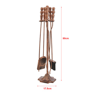 Serviteur de cheminée Dovre avec balai pelle pince tisonnier [en.casa]