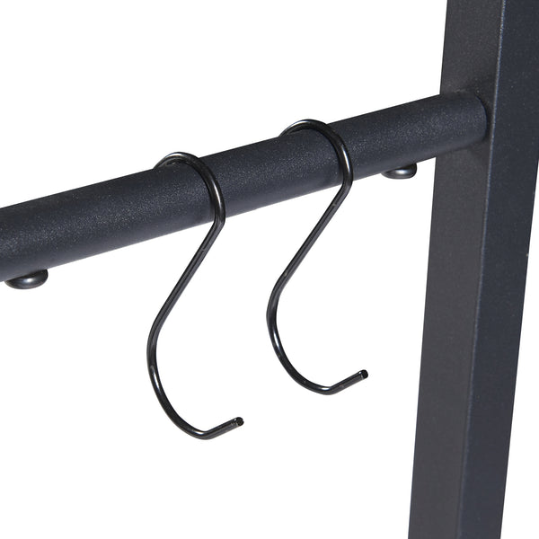 [en.casa] Brandhout rek Kasan houtopslag verstelbaar zwart - 2 varianten