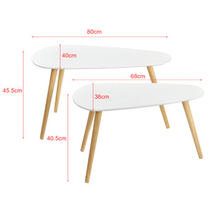 Lot de 2 Tables Basses Langesund Tailles Différentes  MDF Pin [en.casa]