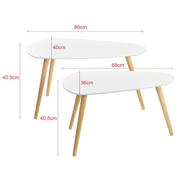 Lot de 2 Tables Basses Langesund Tailles Différentes  MDF Pin [en.casa]