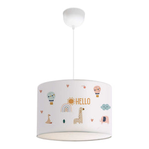 Kinder hanglamp Rugby E27 fitting pvc textiel hoogte 70 cm lux.pro