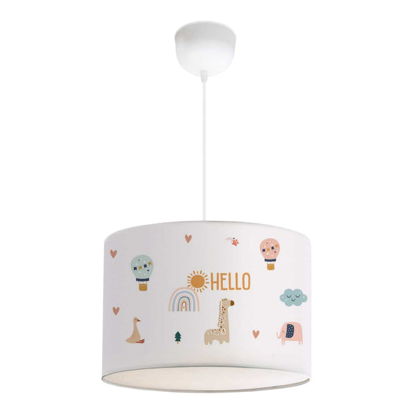 Kinder hanglamp Rugby E27 fitting pvc textiel hoogte 70 cm lux.pro