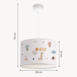 Kinder hanglamp Rugby E27 fitting pvc textiel hoogte 70 cm lux.pro