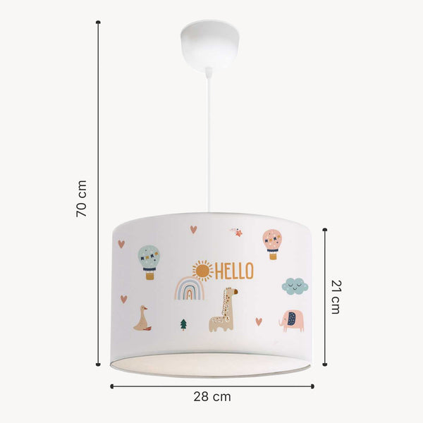 Kinder hanglamp Rugby E27 fitting pvc textiel hoogte 70 cm lux.pro