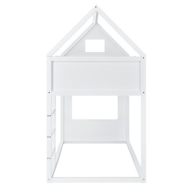 Kinderbed hoogslaper huisbed 209x99x175 cm - verschillende kleuren