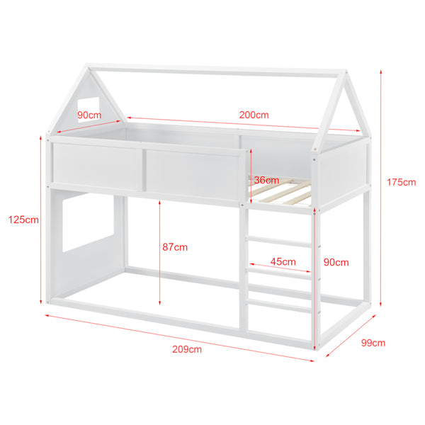 Kinderbed hoogslaper incl. matras 209x99x175 cm - verschillende kleuren