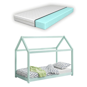 Kinderbed houten bed huisbed incl. matras verschillende maten en kleuren