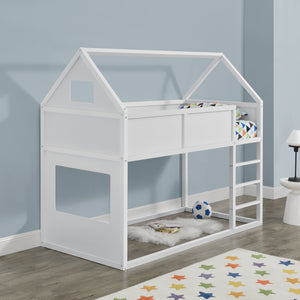 Kinderbed hoogslaper huisbed 209x99x175 cm - verschillende kleuren