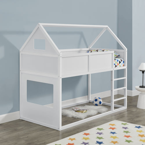 Kinderbed hoogslaper huisbed 209x99x175 cm - verschillende kleuren
