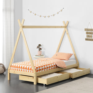 Kinderbed Tipi met bedlades 90x200 cm - 2 varianten