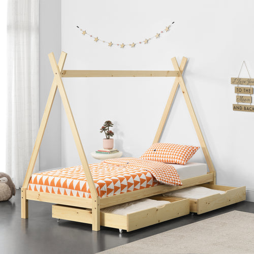 Kinderbed Tipi met bedlades 90x200 cm - 2 varianten