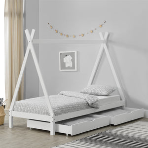 Lit Tipi pour Enfants avec 2 Tiroirs Maine 200 x 90 cm [en.casa]