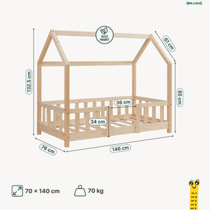 Kinderbed Sisimiut met uitvalbeveiliging en bedbodem [en.casa]