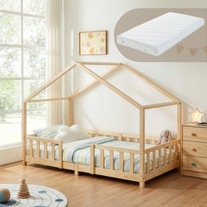Kinderbed Treviolo met uitvalbeveiliging en matras [en.casa]