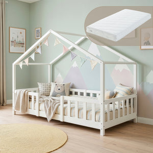 Kinderbed Treviolo met uitvalbeveiliging en matras [en.casa]