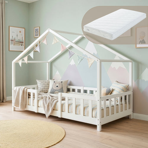 Kinderbed Treviolo met uitvalbeveiliging en matras [en.casa]