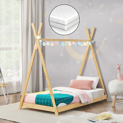 Lit enfant Vimpeli avec matelas bambou en différentes tailles [en.casa] - premiumXL