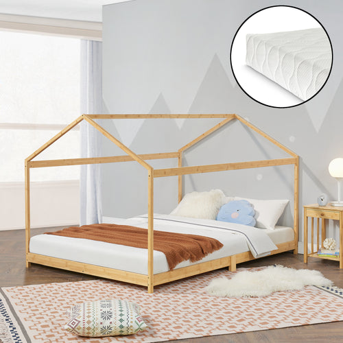 Kinderbed Vindafjord Bamboe in versch. maten + Matras [en.casa] - premiumXL