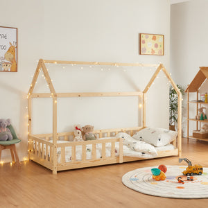 Kinderbed Hesel huisbed met uitvalbeveiliging [en.casa]