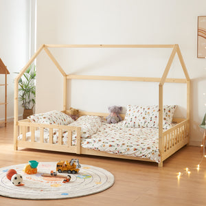 Kinderbed Hesel huisbed met uitvalbeveiliging [en.casa]