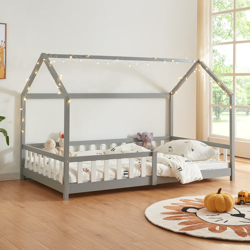 Kinderbed Hesel huisbed met uitvalbeveiliging [en.casa]