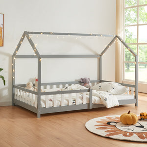 Kinderbed Hesel huisbed met uitvalbeveiliging [en.casa]