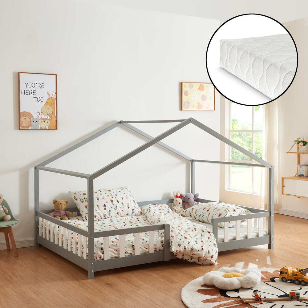 Lit pour enfant Treviolo avec matelas en mousse froide [en.casa] - premiumXL