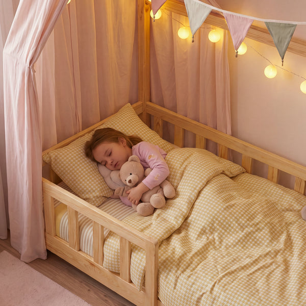 Kinderbed Hesel huisbed met uitvalbeveiliging [en.casa]