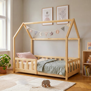 Kinderbed Hesel huisbed met uitvalbeveiliging [en.casa]