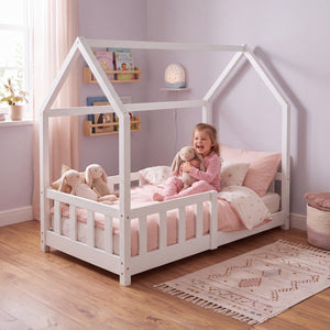 Kinderbed Hesel huisbed met uitvalbeveiliging [en.casa]