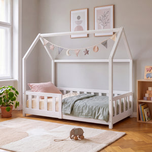 Kinderbed Hesel huisbed met uitvalbeveiliging [en.casa]