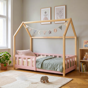 Kinderbed Hesel huisbed met uitvalbeveiliging [en.casa]